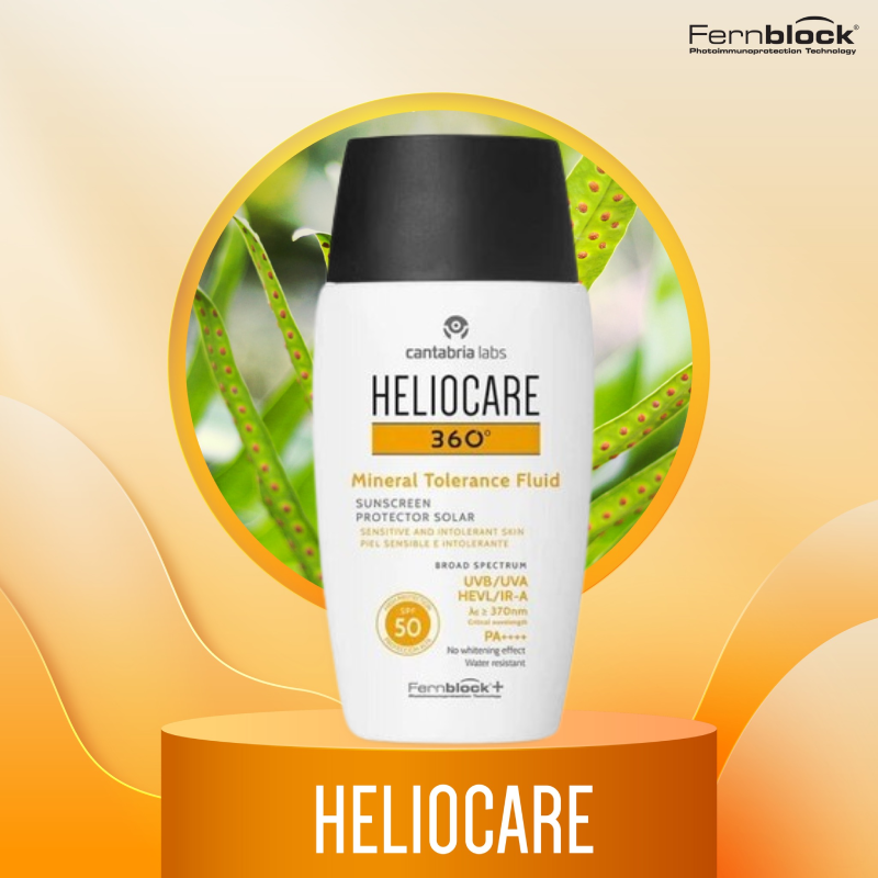 Heliocare 360 Mineral Fluid Face Sunscreen SPF50+ for Sensitive & Intolerant Skin, 50ml , กันแดดยุโรป ,กันแแดด Heliocare 360 , กันแดดสูตรอ่อนโยน , กันแดดของอะไรดี,Heliocare 360 Mineral Fluid Face Sunscreen ราคา,Heliocare 360 Mineral Fluid Face Sunscreen รีวิว